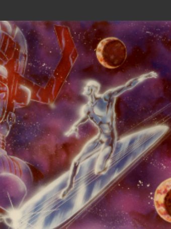 O Surfista Prateado e Galactus na arte conceitual da proposta da Toei